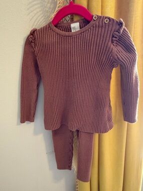 H&M Ribbed Knit Set - Brown 18M